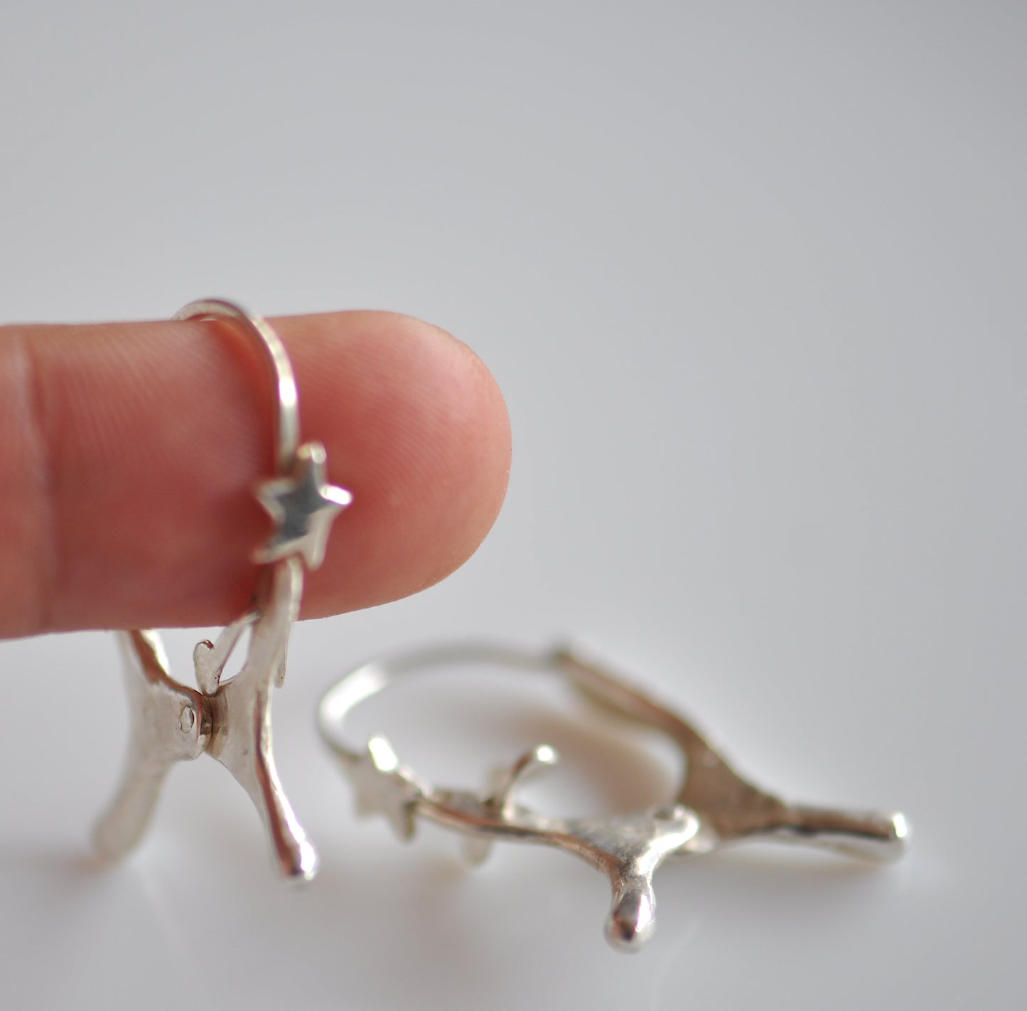 Sterling Silver Dog Shaped Hoop Earrings