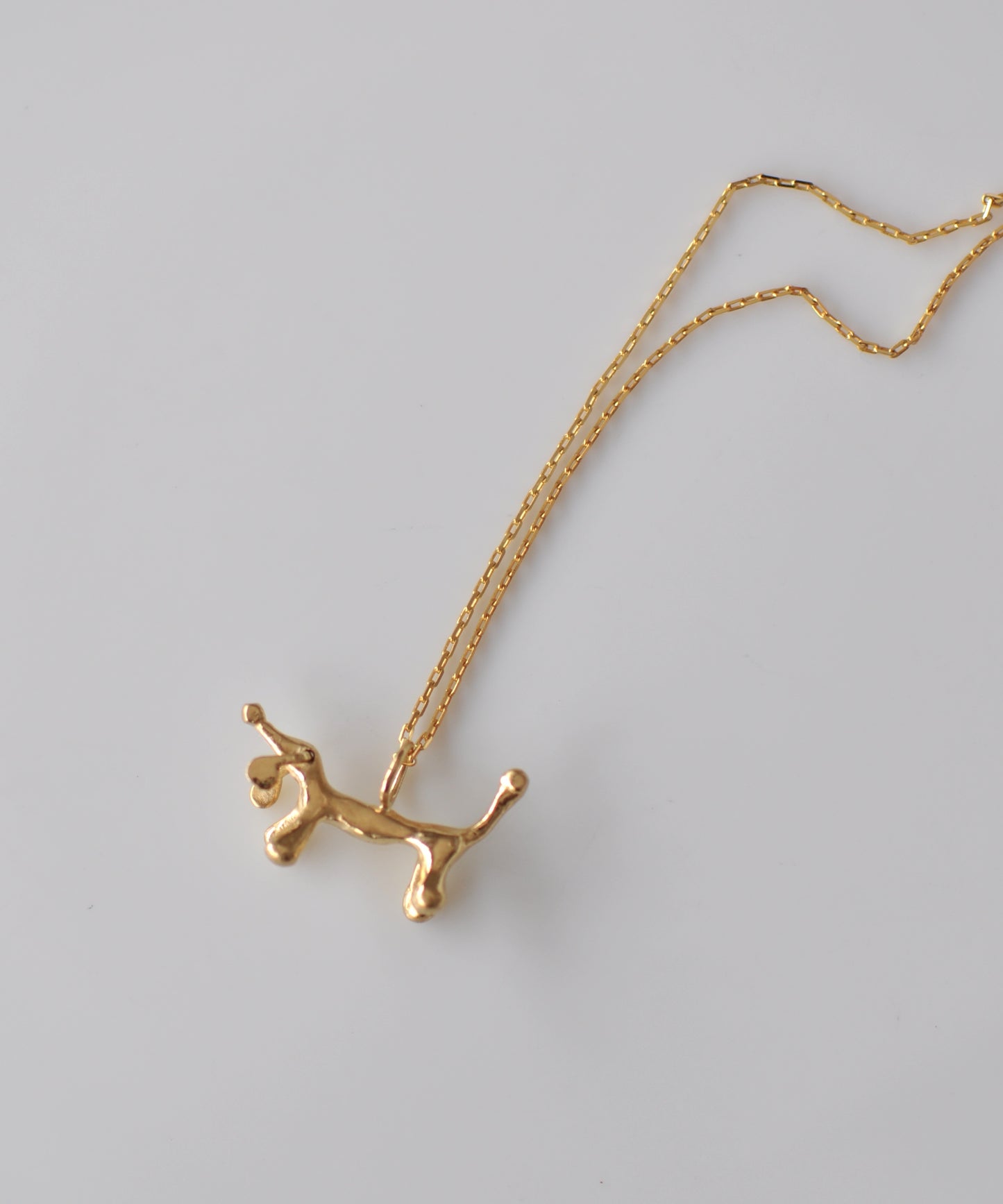 Whimsical 14k Gold Dachshund Charm Necklace