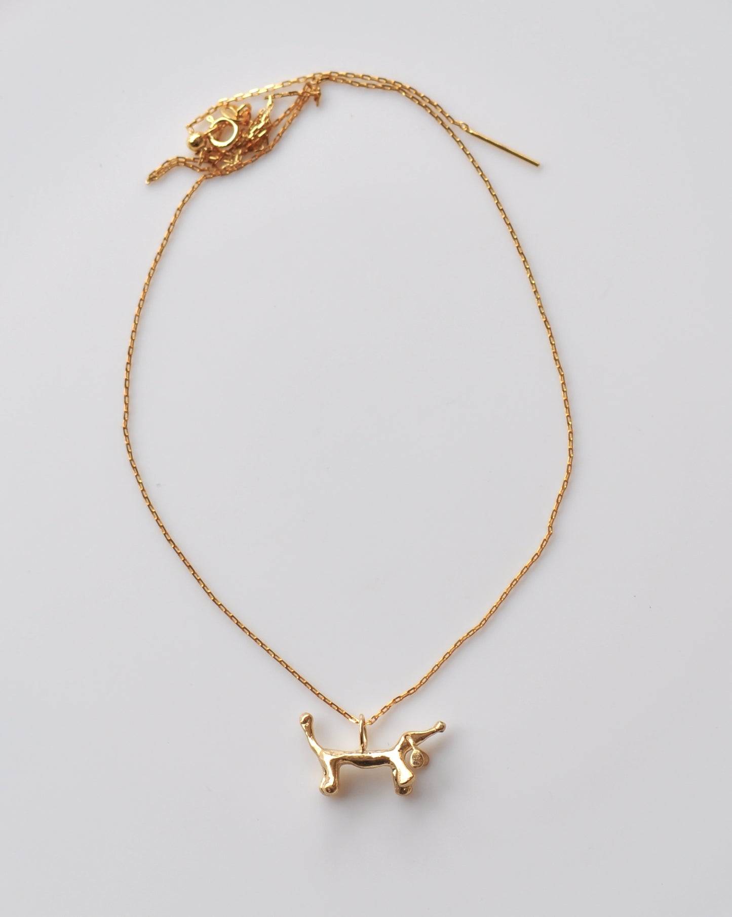 Whimsical 14k Gold Dachshund Charm Necklace