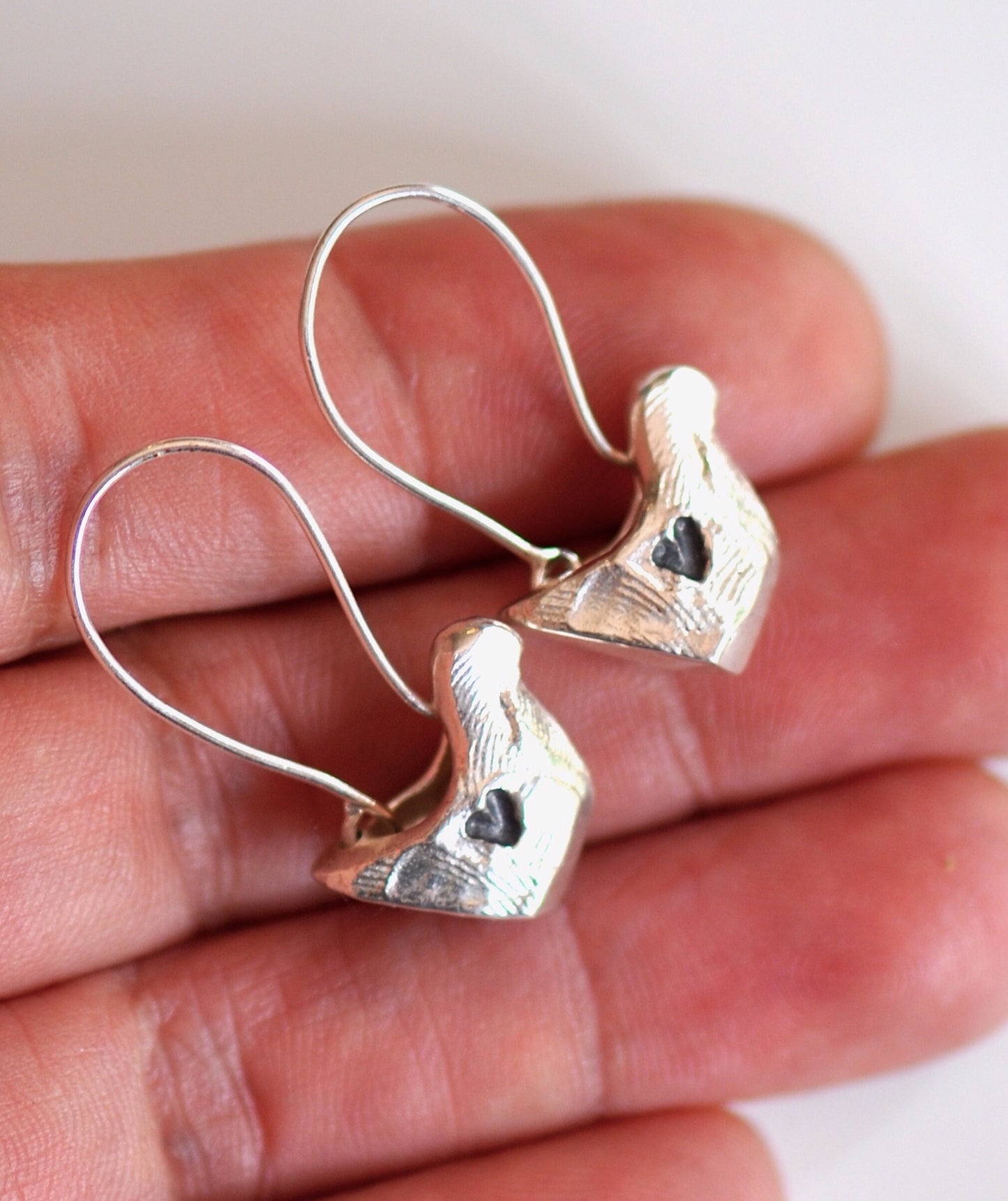 Graceful Bird Charm Earrings In Sterling Silver