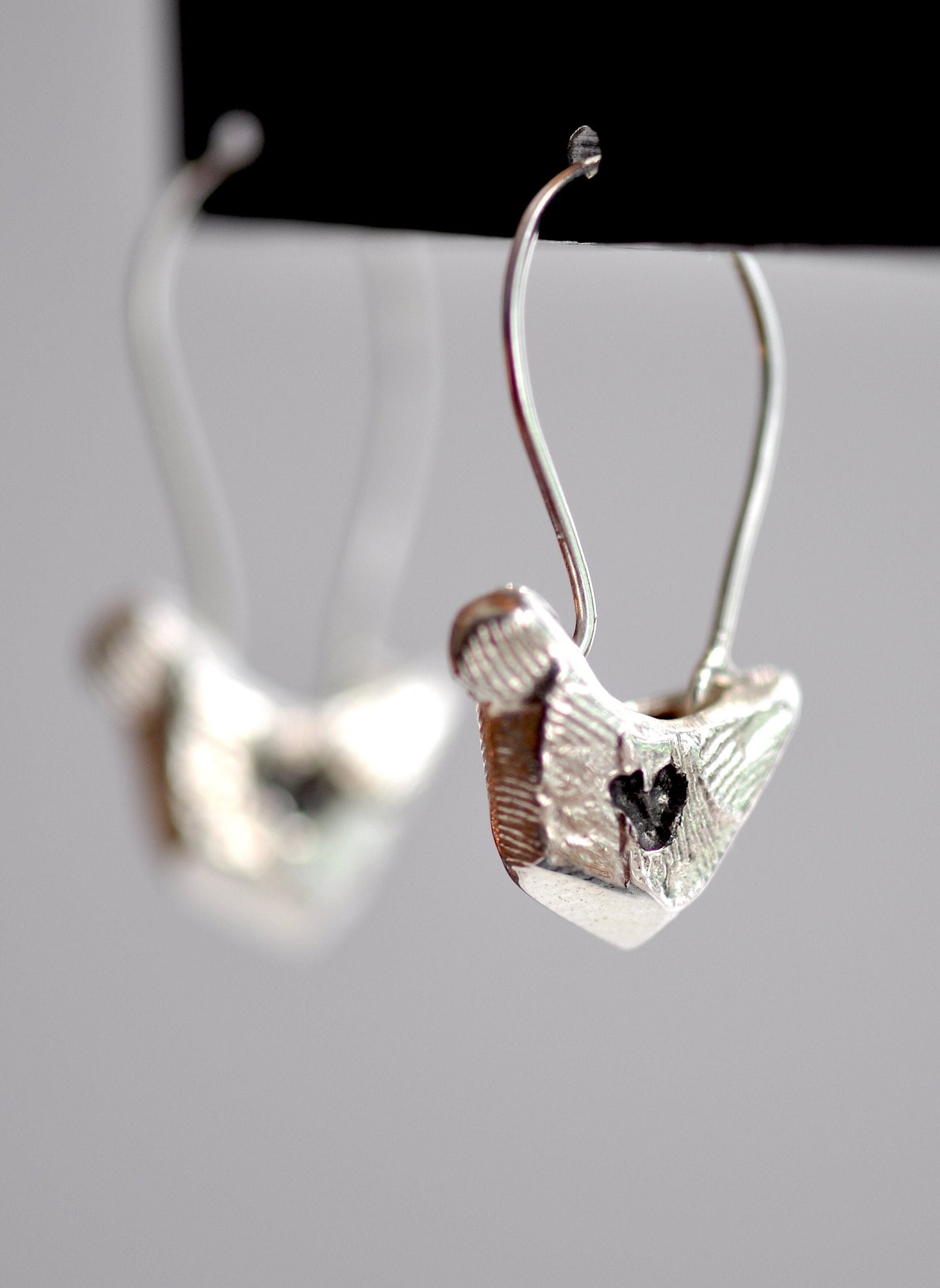 Graceful Bird Charm Earrings In Sterling Silver