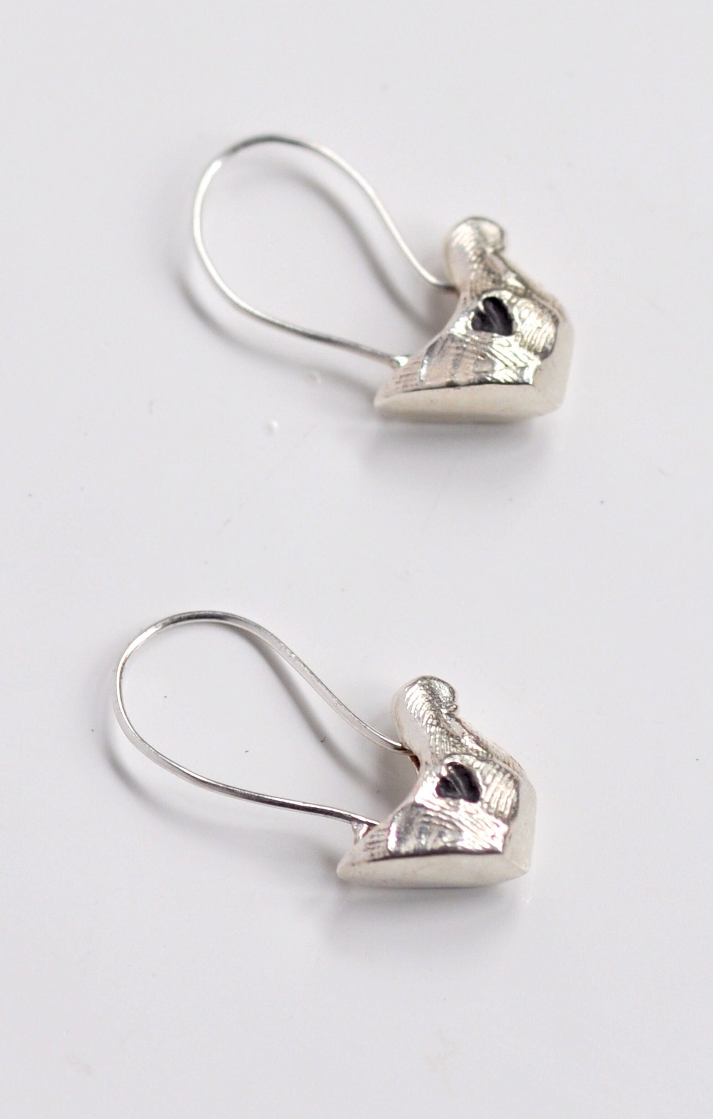 Graceful Bird Charm Earrings In Sterling Silver